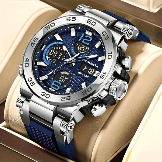 Mens Sports Watch Waterproof Dual Display Digital Quartz Watch Alarm Clock Chronograph Multifunction Luminous Watch Ideal choice for Gifts