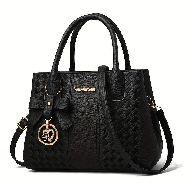 Fashion Embroidery Handbag Solid Color Crossbody Bag Elegant Top Handle Tote Bag Purse For Women