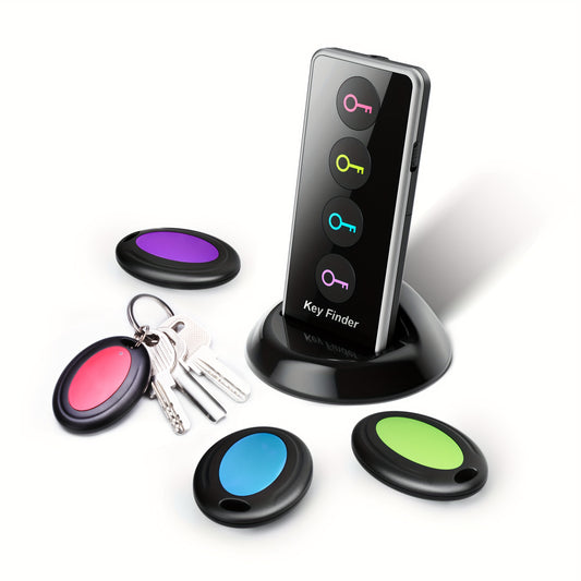 SuperSmart Key Finder  Tracker  Effortless Location SeniorFriendly Design 4 Receiver Tags for Keys Phone Wallet  Remote  Ultimate AntiLoss Solution Perfect Christmas Gift Set