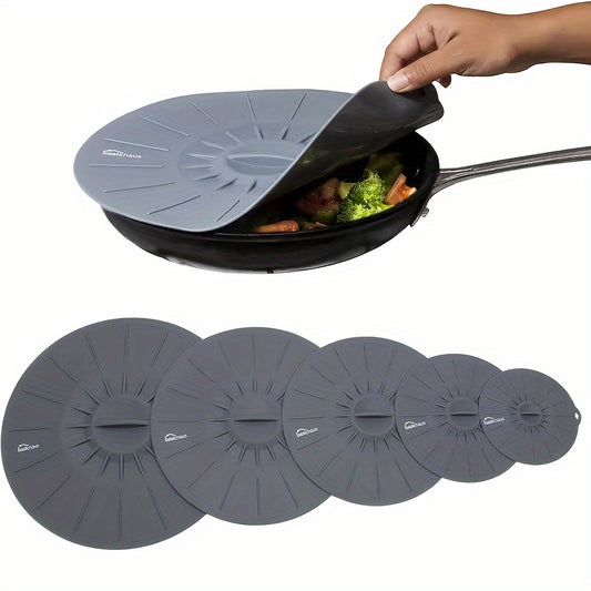 5pcs Silicone Bowl Lids Set Heat Resistant Microwave Cover Various Sizes Reusable Silicone Suction Lids For Gifts fits Bowls Cups Plates Pots PansMicrowave Splatter Covers StoveTop Kitchen Stuff
