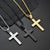 1pc Multicolor Mens Titanium Steel Carved Cross Pendant Necklace Mens And Womens Stainless Steel Cross Pendant