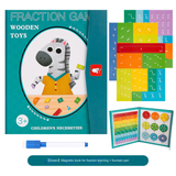 Magnetic Math Fraction Board for Kids, Zebra Design