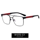 Men’s Metal Frame Anti-Blue Light Myopia Glasses – UV400 Flat Mirror Eyewear