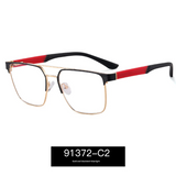 Men’s Metal Frame Anti-Blue Light Myopia Glasses – UV400 Flat Mirror Eyewear