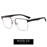 Men’s Metal Frame Anti-Blue Light Myopia Glasses – UV400 Flat Mirror Eyewear