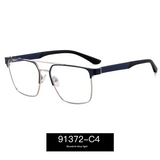 Men’s Metal Frame Anti-Blue Light Myopia Glasses – UV400 Flat Mirror Eyewear