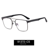 Men’s Metal Frame Anti-Blue Light Myopia Glasses – UV400 Flat Mirror Eyewear