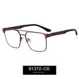 Men’s Metal Frame Anti-Blue Light Myopia Glasses – UV400 Flat Mirror Eyewear