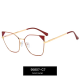 Women’s Oversized Square Metal Blue Light Glasses – Anti-UV Optical Frames