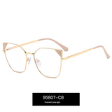 Women’s Oversized Square Metal Blue Light Glasses – Anti-UV Optical Frames