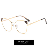 Women’s Oversized Square Metal Blue Light Glasses – Anti-UV Optical Frames