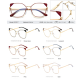 Women’s Oversized Square Metal Blue Light Glasses – Anti-UV Optical Frames