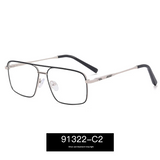 Men’s Double Beam Metal Blue Light Glasses – Business Style Anti-UV Myopia Optical Frames