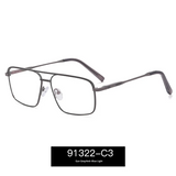Men’s Double Beam Metal Blue Light Glasses – Business Style Anti-UV Myopia Optical Frames