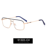 Men’s Double Beam Metal Blue Light Glasses – Business Style Anti-UV Myopia Optical Frames