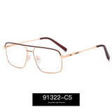 Men’s Double Beam Metal Blue Light Glasses – Business Style Anti-UV Myopia Optical Frames