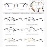 Men’s Half-Frame Blue Light Blocking Glasses – Business Style Myopia Eyewear