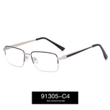 Men’s Half-Frame Blue Light Blocking Glasses – Business Style Myopia Eyewear