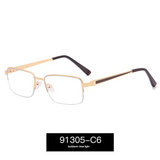 Men’s Half-Frame Blue Light Blocking Glasses – Business Style Myopia Eyewear