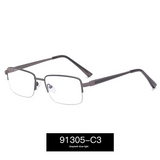 Men’s Half-Frame Blue Light Blocking Glasses – Business Style Myopia Eyewear