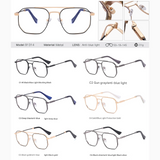 Men’s Ultra-Light Full Frame Blue Light Blocking Glasses – Classic Metal Eyewear
