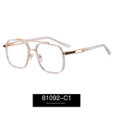 Men’s Polygonal Anti-Blue Light Glasses – Metal Double Beam Frame | Myopia-Ready