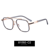 Men’s Polygonal Anti-Blue Light Glasses – Metal Double Beam Frame | Myopia-Ready