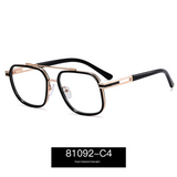 Men’s Polygonal Anti-Blue Light Glasses – Metal Double Beam Frame | Myopia-Ready