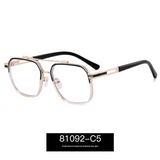 Men’s Polygonal Anti-Blue Light Glasses – Metal Double Beam Frame | Myopia-Ready