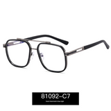 Men’s Polygonal Anti-Blue Light Glasses – Metal Double Beam Frame | Myopia-Ready