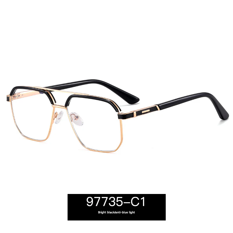 Men’s Square Anti-Blue Light Glasses – Business Style Full Frame Eyewear