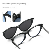 Women’s Magnetic Clip-On Polarized Sunglasses – Butterfly Frame