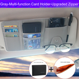 PU Leather Car Sun Visor Organizer – Card and Glasses Holder