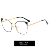Women’s Oversized Square Metal Blue Light Glasses – Anti-UV Optical Frames