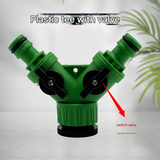 Garden Hose Splitter Connector – Plastic Green Nipple Diverter for Efficient Water Distribution
