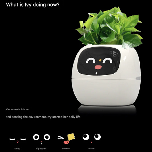 Rechargeable Self-Watering Resin Flower Pot – Smart Automatic Desktop Planter for Indoor Plants