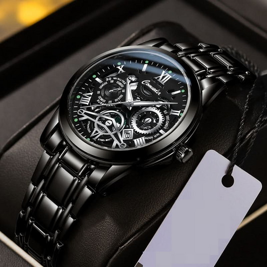 Men’s Hollow Luminous Quartz Watch – Calendar Display