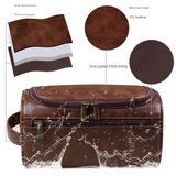 Large-Capacity Waterproof PU Leather Toiletry Bag - Storage for Men & Women