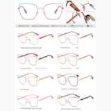 Women's Anti-Blue Light Metal Frame Glasses – Stylish Full-Rim Eyewear for Myopia