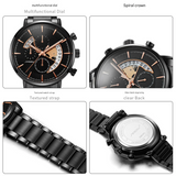 Sinobi Men’s Chronograph Quartz Watch – Stainless Steel Business Timepiece with Multiple Dials