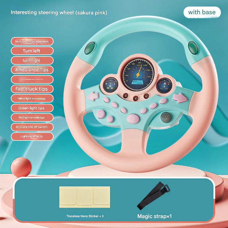 Interactive Baby Steering Wheel Toy with Lights & Sounds – Educational Car Simulator