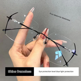 Frameless Anti-Blue Light Reading Glasses – Polygonal Retro Eyewear For Women