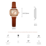 Sinobi Women’s Leather Strap Square Watch – Retro Quartz Timepiece for Everyday Style