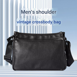 Men’s PU Leather Crossbody Bag – Retro Business Shoulder Messenger