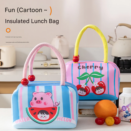 Insulated Lunch Bag – Large Capacity Cute Cartoon Style, Portable & Leak-Resistant