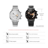 Sinobi Men’s Chronograph Quartz Watch – Stainless Steel Business Timepiece with Multiple Dials
