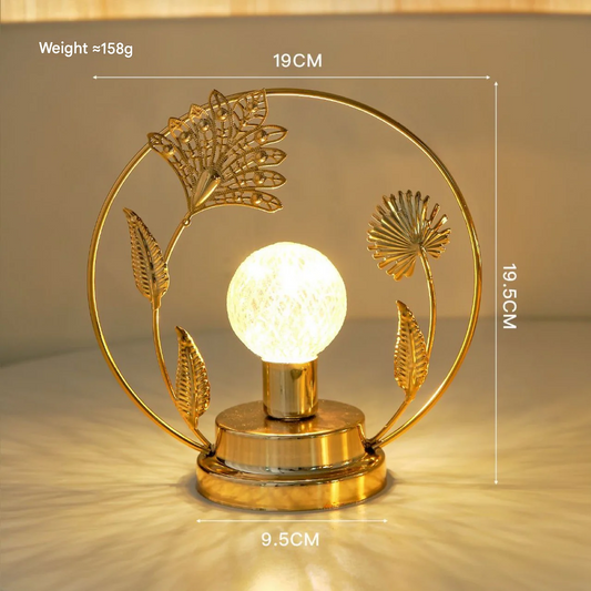 Gold Night Light Decor – Modern Iron Table Lamp for Bedroom or Gift Giving