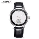 SINOBI Men's Classic Quartz Watch – Waterproof Business Style with PU Leather Band