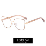Women's Anti-Blue Light Metal Frame Glasses – Stylish Full-Rim Eyewear for Myopia