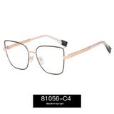 Women's Anti-Blue Light Metal Frame Glasses – Stylish Full-Rim Eyewear for Myopia